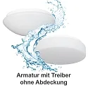 Armatur für LED Wand-/Deckenleuchte PREMIUM SERIE 7510, Ø 26,5cm, 19W, 4000K, 2300lm, IP65, DALI/Touch, weiß