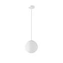 LED Kugelpendelleuchte, Ø40cm, 355°, 52W, IK01, IP40, DALI dimmbar, Glas weiß, 4000K, 7400lm, Baldachin weiß