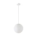 LED Kugelpendelleuchte, Ø50cm, 355°, 58W, IK01, IP40, DALI dimmbar, Glas weiß, 4000K, 8200lm, Baldachin weiß