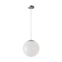 LED Kugelpendelleuchte, Ø50cm, 355°, 58W, IK06, IP40, schaltbar, PMMA glänzend weiß, 4000K, 8200lm