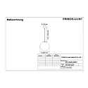 Frisch-Licht LED Ball Pendant luminaire glass, 44W, 3000K, 5200lm, IP40, chrome