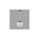 LED Kugelpendelleuchte Glas, IP40 IK02, Ø 50cm, 44W 4000K 5500lm, DALI dimmbar, Baldachin edelstahl gebürstet