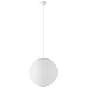 LED Kugelpendelleuchte, Ø60cm, 355°, 48W, IK01, IP40, DALI dimmbar, Glas weiß, 3000K, 6000lm, Baldachin weiß