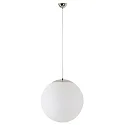 LED Kugelpendelleuchte, Ø60cm, 355°, 48W, IK01, IP40, schaltbar, Glas weiß, 4000K, 6300lm, Baldachin chrom