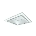 LED Einbau-Downlight, IP21 IK02, quadratisch, opal, DALI dimmbar, starr, 25.5x25.5cm, 29W 4000K 3200lm 85°, weiß
