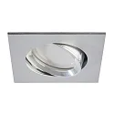 LED Einbau-Downlight, IP20, eckig, 8.3 x 8.3cm, GU10 (inkl.), 30° schwenkbar, 5W 3000K 500lm 45°, aluminium gebürstet