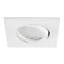 LED Einbau-Downlight, IP20, eckig, 8.3 x 8.3cm, GU10 (inkl.), 30° schwenkbar, 5W 3000K 500lm 45°, weiß