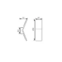 Knapstein wall luminaire ADA 2 flames, square IP20, black dimmable