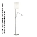 LED Stehleuchte 952, Uplight + Leselicht, 31.5W 2700K, CRi >90, separat dimmbar, Messing matt / Opalglas matt-weiß