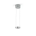 LED Pendelleuchte ZERA-1, 1-flammig, 2x 12W, 2200-3000K, 2548lm, IP20, dimmbar, Acrylabdeckung weiß, mattnickel