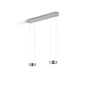 LED Pendelleuchte ZERA-2, 2-flammig, 4x 12W, 2200-3000K, 5096lm, IP20, dimmbar, Prismenabdeckung, mattnickel