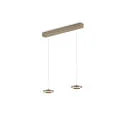 LED Pendelleuchte DAJA-2, 2-flammig, rund, 24W, 2200-3000K, 2548lm, IP20, dimmbar, sand metallic
