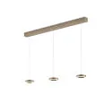 LED Pendelleuchte DAJA-3, 3-flammig, rund, 36W, 2200-3000K, 3822lm, IP20, dimmbar, sand metallic