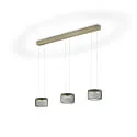 Knapstein LED Pendelleuchte SIDRA-3, 6-flammig, rund, 75W, 2200-3000K, 7722lm, IP20, dimmbar, Effekt bronze
