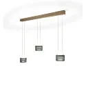 Knapstein LED Pendelleuchte SIDRA-3, 6-flammig, rund, 75W, 2200-3000K, 7722lm, IP20, dimmbar, Effekt bronze
