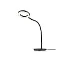 Knapstein LED Tischleuchte TESSA-T-FLEX, 1-flammig, rund, 17W, 2200-3500K, 1904lm, IP20, dimmbar, schwarz