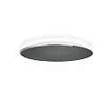 Knapstein LED Deckenleuchte ASTRA-40, 1-flammig, rund, 39W, 2700K, 4338lm, IP20, dimmbar, schwarz metallic, Applikation nickel matt