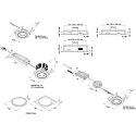 LED Einbaustrahler SR 68-LED, IP44, 350mA, CRi>90m UGR<19, kardanisch schwenkbar 20°, 4.8W 3000K 22°, Chrom matt
