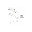 Hera LED Unterbauleuchte ModuLite F-USB, IP20, 230V HVLCS, CRi >90, 120cm, inkl USB-Ladebuchse + Schalter, 18W 3000K 1583lm 120°