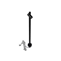 LED Mono Spot for object lighting, seamless height up to 30cm, 24V DC, CRi>90, rotatable, swiveling, 1.5W 4000K 38°, black