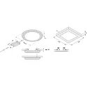 Hera Surface/recessed mount spot with area light FQ 65/205-LED, IP20, 230V, angular, 23 x 23cm, 18W 3000K 1170lm 115°, matt chrome