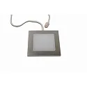 Hera LED Möbel-Einbauleuchte FAQ 58, IP44/IP20, eckig, LED-24-Stecker, CRi >90, 3W 3000K 225lm 115°, Edelstahl-Optik