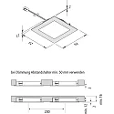 Hera LED Möbel-Einbauleuchte FAQ 58, IP44/IP20, eckig, LED-24-Stecker, CRi >90, 3W 3000K 225lm 115°, Edelstahl-Optik