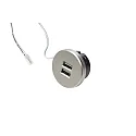 USB Doppelsteckdose 24Vdc, sek. 5V, 1x2.1A / 2x1.05A, max. 15W, Edelstahloptik, inkl. Adapterring