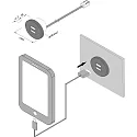 USB Doppelsteckdose 24Vdc, sek. 5V, 1x2.1A / 2x1.05A, max. 15W, Edelstahloptik, inkl. Adapterring