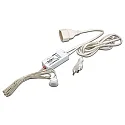 Mini motion detector PIR 1 with 200cm connecting cable incl. Euro plug + 15cm SK2 Euro coupling + 140cm sensor line, white