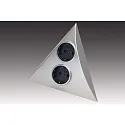 Möbel-Doppelsteckdose LUXOR 2 ST zur Aufbau-Eckmontage, 220-240V AC, 2 Schuko-Steckdosen, Edelstahl-Optik