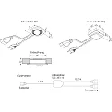 Hera Surface mount switch SEH for furniture, Ø 7.5cm, IP20, 220-240V, max. 2.5A, with 200cm Euro plug + 200cm coupling, white
