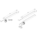 LED Unterbauleuchte LED ADD-ON Mini, 25cm, IP20, LED-24 Anschluss, CRi>90, dimmbar, 4.3W 3000K 280lm 110°, Alu eloxiert