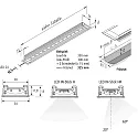 Flache LED Einbauleuchte LED IN-STICK H für Fräsnut, IP44, mit LED-24 Steckerkabel, 83cm, 20W 4000K 100°, CRI> 95