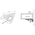 Hera LED Dreieck-Unterbauleuchte UL 2-LED F, homogenes Flächenlicht, IP20, LED-24 Anschluss, CRi>90, 3W 4000K 210lm 110°