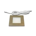 Flache LED Flächenlicht-Einbauleuchte FQ 68-LED, eckig, IP44, mit LED-24 Anschluss, CRi>90, 4W 3000K 270lm 110°, Edelstahl