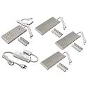 4er Set LED L-PAD 7.5W 3000K, mit IR Dimmer + LED Trafo 24/15W/30W, Edelstahloptik