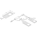 3pc. set of LED under-cabinet luminaire LED Slim-Pad F, IP20, with IR dimmer + transformer LED 24 / 30W, 5W 4000K, white