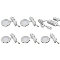 5er Set FR 55-LED 3W 3000K, Edelstahloptik + LED Trafo LED-24 / 30W