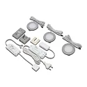 3pc. set of recessed LED spot Dynamic FR 78-LED 4W, stainless steel look, 24V DC, incl. transformer 15W