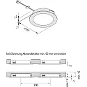 5er Set LED Möbel-Einbauleuchte FAR 58, IP44/IP20, rund, LED 24-Stecker + Trafo, CRi >93, Edelstahl, 3W 3000K 225lm 115°