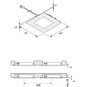 Hera 3er Set LED Möbel-Einbauleuchte FAQ 68, IP20, eckig, LED-24-Stecker, CRi >90, Edelstahl-Optik, 4W 4000K 312lm 115°