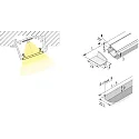 LED Einfräs-Profil A 24mm für Abdeckprofil 15mm, zur asymmetrischen Ausleuchtung, Länge 100cm, Alu eloxiert