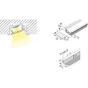 LED Einfräs-Profil I 24mm (innenliegend, asymmetrisch) für Abdeckprofil 15mm, Länge 100cm, schwarz