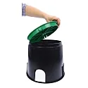 HEITRONIC Bodeneinbaudose Ø oben 16.8cm, Ø unten 20cm, mit 2 Ausgängen offen und 2 Ausgängen zum Nachträglichen öffnen.