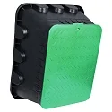 HEITRONIC Bodeneinbaudose JUMBO, IP44,  6.4 x 3 x 5.1cm, mit 12 Ausgängen + Deckel, begehbar bis 500kg