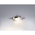 HEITRONIC Heitronic Recessed spot square, brushed stainless steel, swiveling