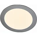 LED Einbau-Panel TOULOUSE, IP44, RUND, Aluminium, Silber matt / diffus, dimmbar, Ø 14.5cm, 7.5W 3000K 360lm 120°