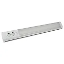 LED Unterbauleuchte BONN, 3000K, mit 2 Steckdosen + Schalter, 76cm, 15W