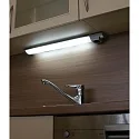 HEITRONIC LED Unterbauleuchte DETMOLD, IP20, mit 1 Steckdose + Schalter, Aluminium / PMMA, silber/weiß, 67.7cm, 8W 3000K 420lm 120°